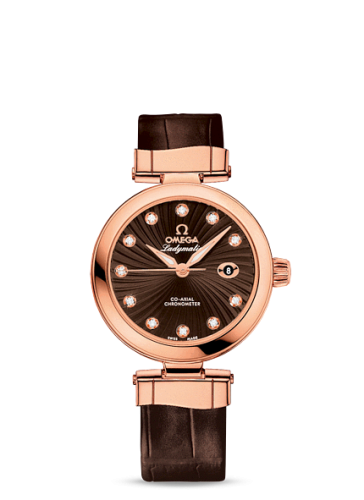 Omega LadyMatic Co-Axial 34 Red Gold / Brown